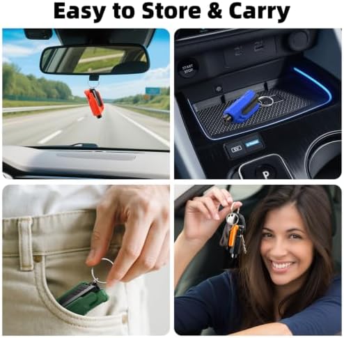 4PCS Car Window Breaker Seatbelt Cutter, Emergency Keychain Escape Tool - Image 6