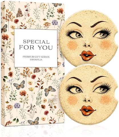 Swooflia 2 Pack Absorbent Ceramic Car Coasters by Swooflia