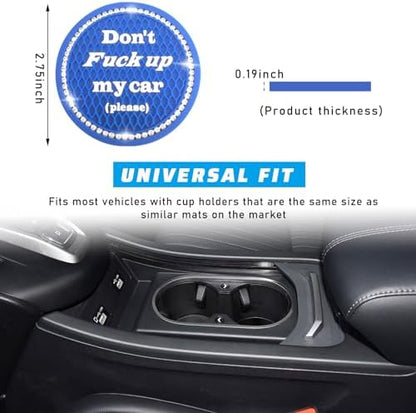 4 PCS Bling Car Cup Coaster, 2.75 Inch Anti-Slip Cup Holder Insert Coasters - Image 2