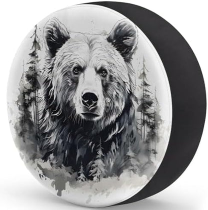 Rv Spare Tire Cover Wheel Mountain Bear Gray Tire Covers Wheel Protectors - Image 2