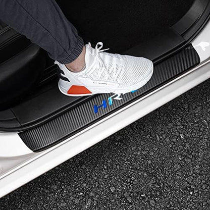 LEXLEY for 2015-2022 HRV HR-V Carbon Fiber Style Leather Door Sill Protector by LEXYE