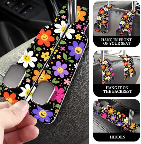 PU Leather Car Seat Hook, Storage Headrest Hanger, Cute Car Backseat Organizer - Image 2