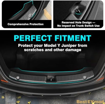 BestEvMod 2026 Tesla Model Y Upgrade Rear Bumper & Trunk Sill Cover Protector - Image 5