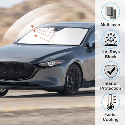 Windshield Sun Shade for 2014-2025 2026 Mazda 3 Accessories - Image 2
