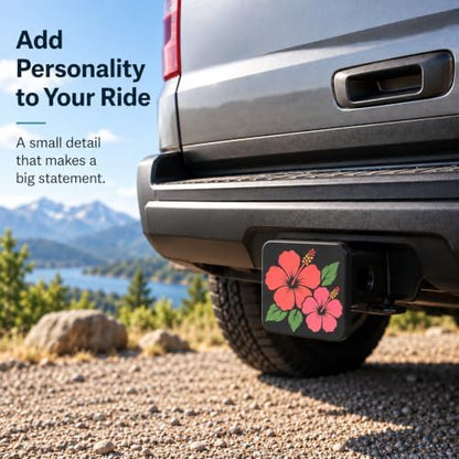 Hibiscus Flower Trailer Hitch Cover, 2 Inch Rubber Receiver Plug - Image 7