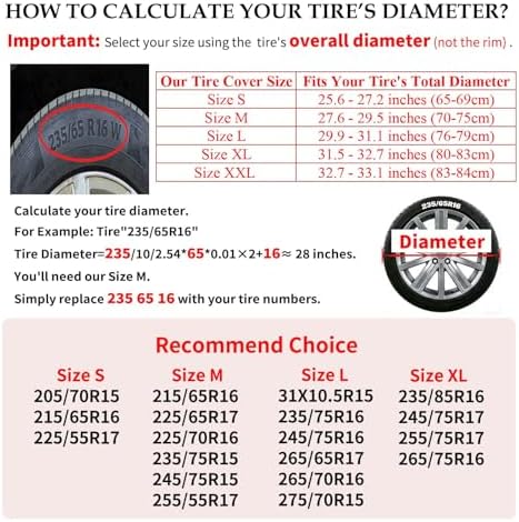 Spare Tire Cover for Jeep Wrangler RV Trailer Camper SUV, American Flag - Image 6