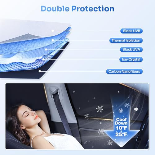 Canvcle Window Shades for 2020-2025 Subaru Outback Accessories Windshield Sun - Image 4