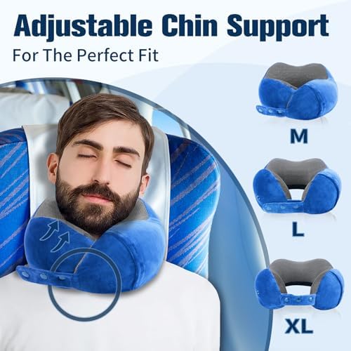 Cirorld Neck Pillow for Traveling, Travel Pillows for Airplanes Dark Blue - Image 2