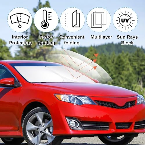 Windshield Sun Shade Sunshade for 2012-2016 2017 Toyota Camry - Image 2