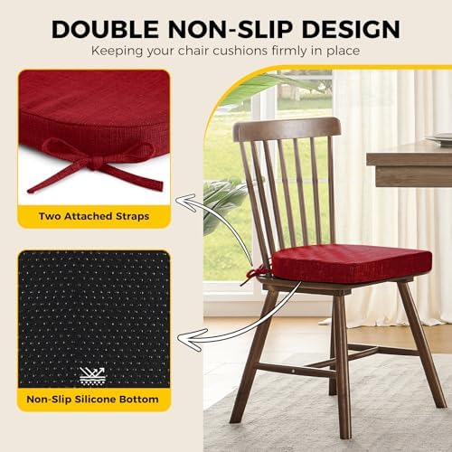 downluxe Indoor Chair Cushions for Dining Chairs, Soft and Comfortable Textured - Image 4