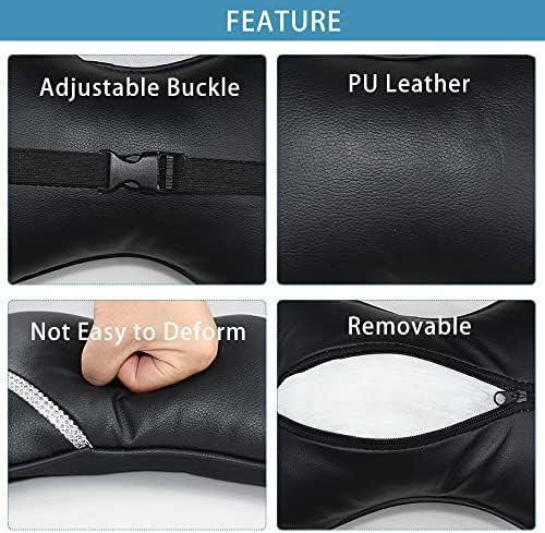 2 Pack Car Headrest Pillow Diamond Dual-Side PU Leather Neck Pillows, Cushion - Image 6