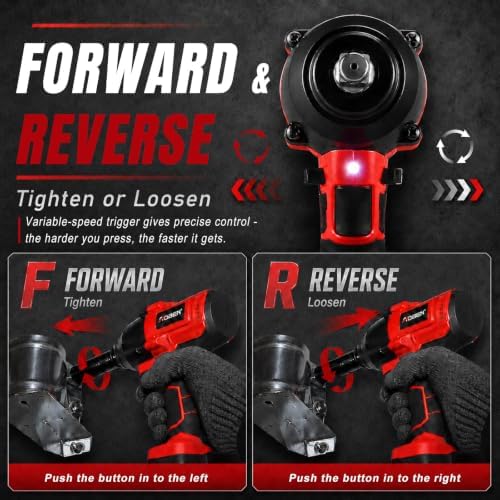 AOBEN Cordless Impact Wrench 1/2 Inch, Power Impact Gun Kit, Max - Image 4