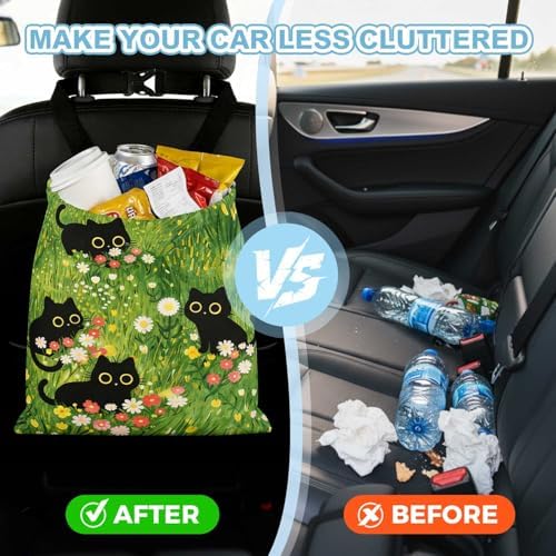 Cute Black Cat Car Trash Bag - Image 5