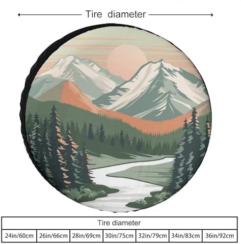 Camper Spare Tire Cover 13 Inch Mountain Adventure Weatherproof Wheel - Image 2