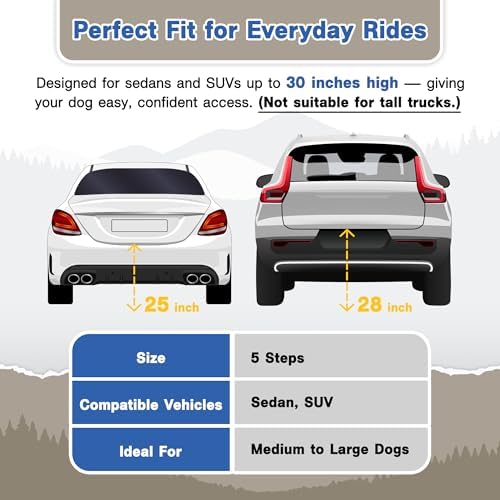 Dog Stairs for Large Dogs, for Medium Dogs, Foldable Dog Ramp for Car & SUV - Image 3