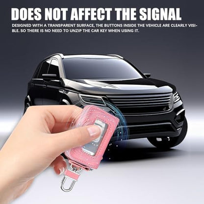 Car Key Case, PU Leather Auto Key Fob Cover, Car Smart Key Pouch - Image 4