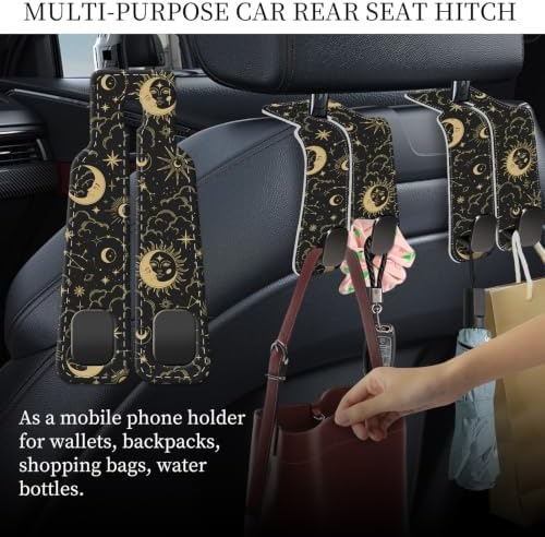 PU Leather Car Seat Hook, Storage Headrest Hanger, Cute Car Backseat Organizer - Image 3