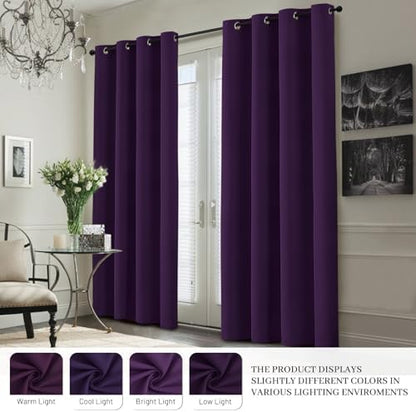 Yakamok Purple 100% Blackout Curtains 63 Inches Long - Image 7