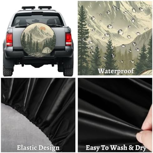 Spare Tire Cover for RV Trailer, Forest Nature Tire Covers Universal Fit for - Image 4