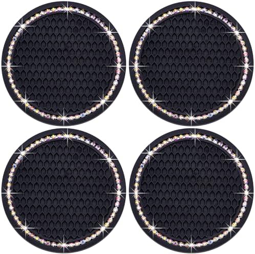 4PCS Bling Cup Holder Coaster, 2.75 Inch Auto Car Cup Holder Insert Coasters by MEAJOO