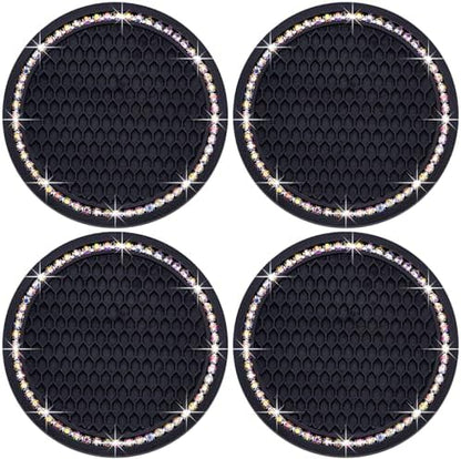 4PCS Bling Cup Holder Coaster, 2.75 Inch Auto Car Cup Holder Insert Coasters by MEAJOO