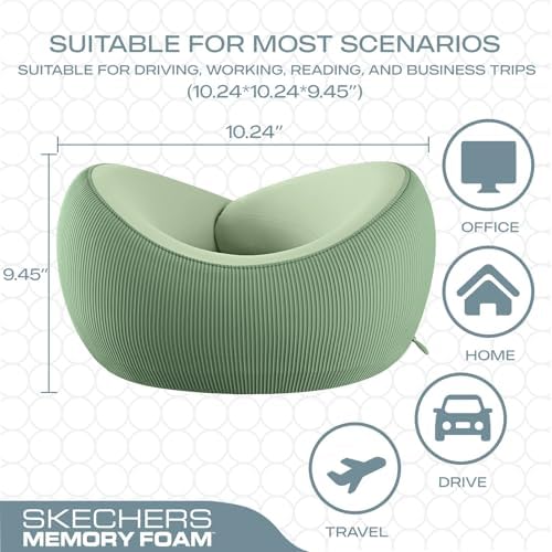 Skechers Memory Foam Neck Pillow, Comfortable & Breathable Travel Pillow - Image 5