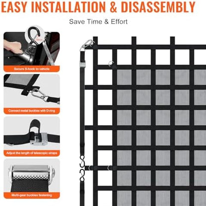 VEVOR Cargo Net with Mesh, 96 in x 81 in, Heavy Duty Truck Cargo Net- 1 - Image 6