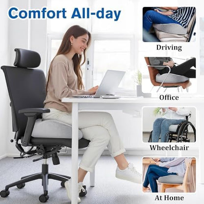CushyOasis Seat Cushion, Gel Memory Foam Office Chair Cushions - Image 6