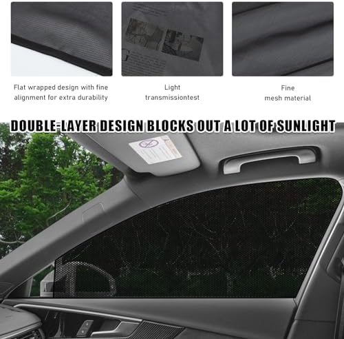 Ohleats 2PCS Car Window Shades, Heat & UV Block Mesh Cover, Car Back - Image 3