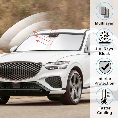 Windshield Sun Shade for 2022-2026 Genesis GV70 Accessories - Image 2