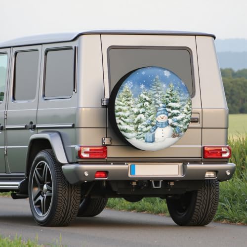 Snowman Spare Tire Cover for RV Trailer, Winter Snowflakes Waterproof Wheel - Image 7