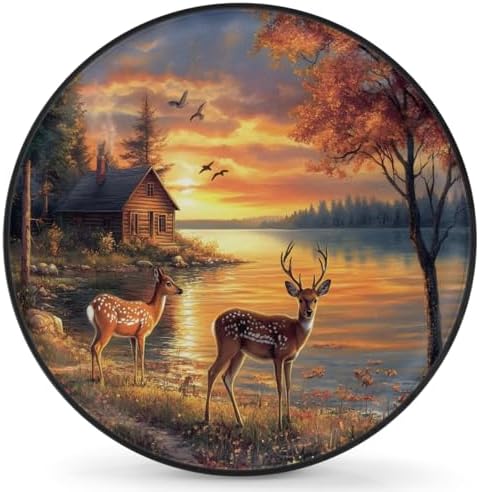 Rv Spare Tire Cover Wheel Forest Animals Deer Autumn Tire Covers Wheel by FengQuGou