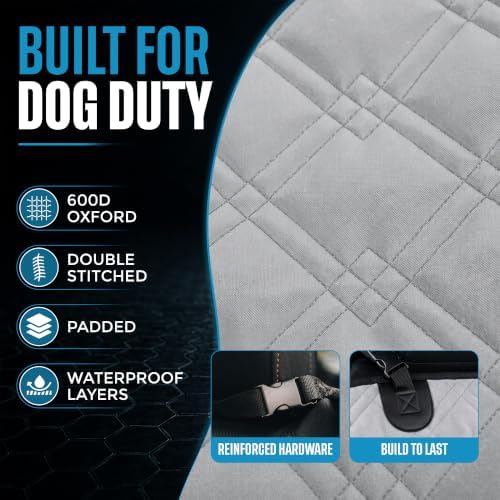 Bulldogology Dog Car Seat Cover Waterproof Heavy Duty Bench Dog Hammock - Image 6