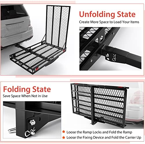 Goplus Mobility Scooter Carrier, 50” x 29.5” Folding Wheelchair Carrier - Image 2
