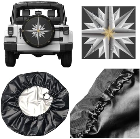 Marine Compass Nautical Spare Tire Cover Camping Tire Wheel Covers Weatherproof - Image 5