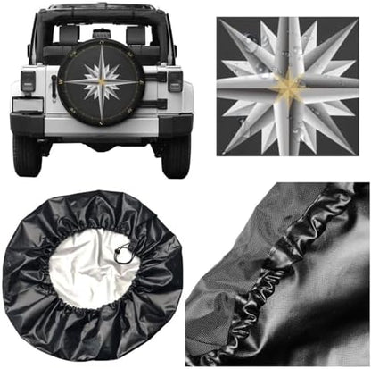 Marine Compass Nautical Spare Tire Cover Camping Tire Wheel Covers Weatherproof - Image 5