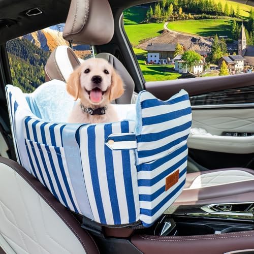 Console Dog Car Seat for Small Dogs to 15lbs by HANMEIANINC