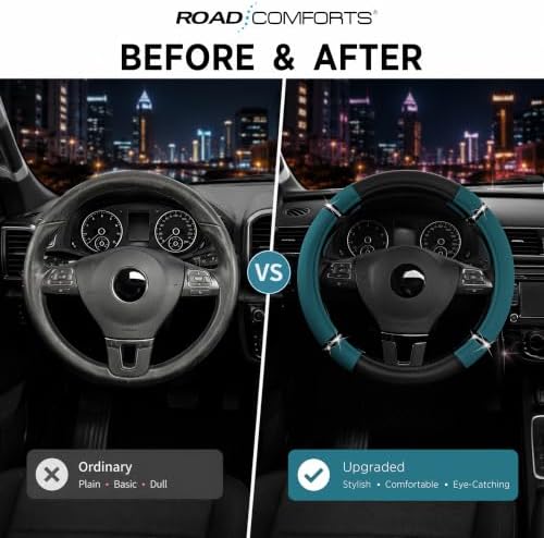 Road Comfort Leather Steering Wheel Cover – Premium Anti-Slip Car Steering - Image 3
