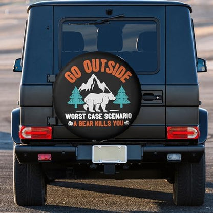 Go Outside Worst Case Scenario a Bear Kills You Rv Spare Tire Cover, Spare Tire - Image 3