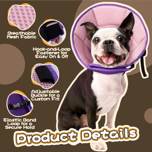 Allroaring Dog Cone Collar After Surgery, Adjustable Soft Recovery Cone - Image 3