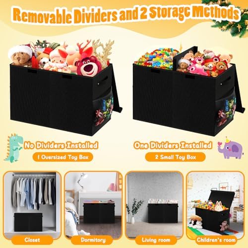Large Toy Storage Box with Lid, Collapsible Kids Toy Chest - Image 6