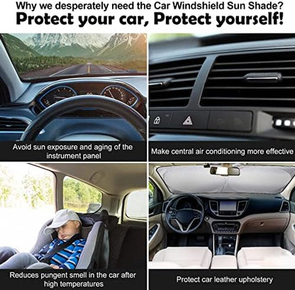 Moukeren 6 Pcs Car Windshield Sun Shade Set Front Rear Window - Image 6
