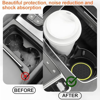 HZEL Car Cup Holder Coasters, Recessed Automotive Drink Mat Decoration - Image 4