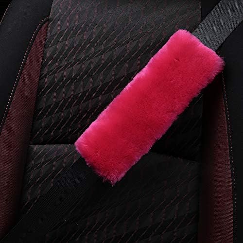 OGLAND 2 Pack Sheepskin Car Seat Belt Cover Pads | Wool Seatbelt Cushions - Image 2