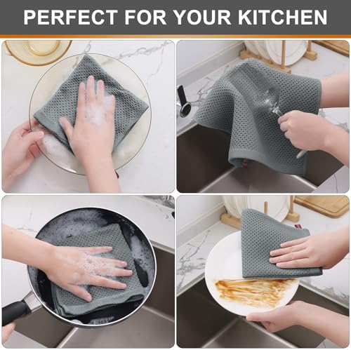 Kitinjoy 100% Cotton Waffle 6-Pack Kitchen Towels - Image 4