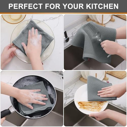 Kitinjoy 100% Cotton Waffle 6-Pack Kitchen Towels - Image 4