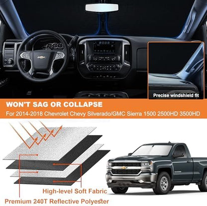 Foldable Front Windshield Sunshade fit - Image 6