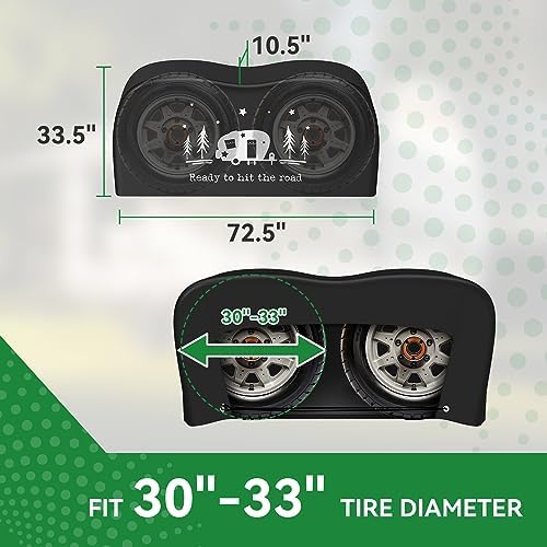 RV Tire Covers, Dual Axle Tire Covers 2 Pack, Fit 30"-33" Dia Tire - Image 5
