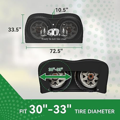 RV Tire Covers, Dual Axle Tire Covers 2 Pack, Fit 30"-33" Dia Tire - Image 5