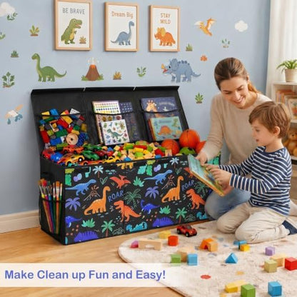 Toy Box with Adjustable Divider Large Toy Chest Storage - Image 4